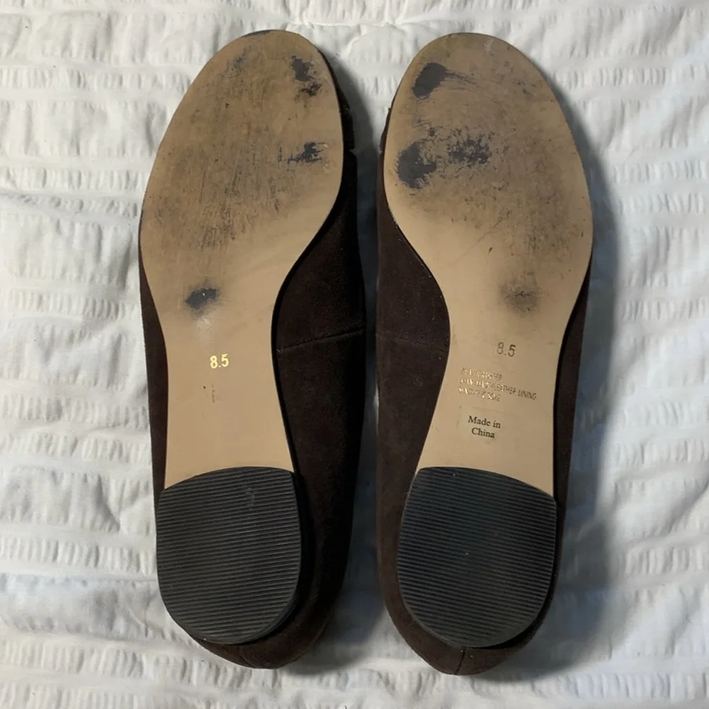 J JILL Dark Brown Suede Cutout Rounded Toe Flats - Picture 5 of 10